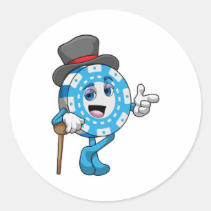 Poker met pokerchips ronde sticker