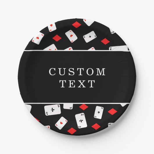 Poker Nacht Spelen Kaart Party Papieren Borden Papieren Bordje (Voorkant)