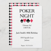 Poker Night Anniversaire Fête Invitation (Devant / Derrière)