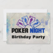 Poker Night Anniversaire Fête Invitation (Devant)