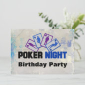 Poker Night Anniversaire Fête Invitation (Debout devant)
