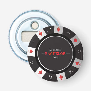 Poker Night Bachelor Party Las Vegas Casino Button Flesopener