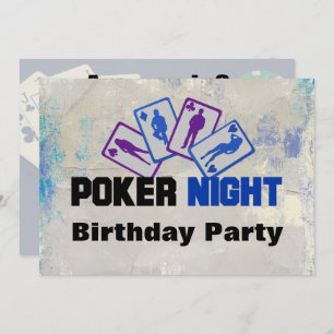Poker Night Birthday Party Invitation Kaart