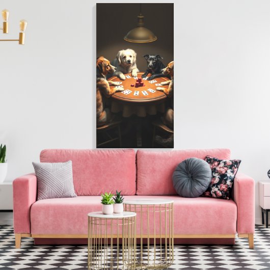 Poker Night Canvas Afdruk (Insitu (Woonkamer))