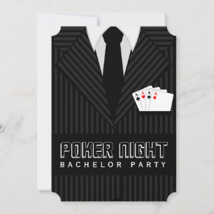 Poker Night Casino Bachelor Party Invitations pers