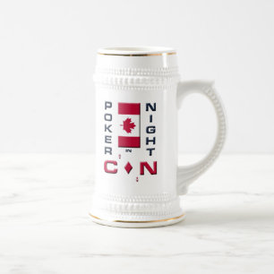 Poker Night in Canada Beer Stein Mok - voor/achter