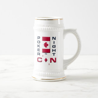 Poker Night in Canada Beer Stein Mok - voor/achter