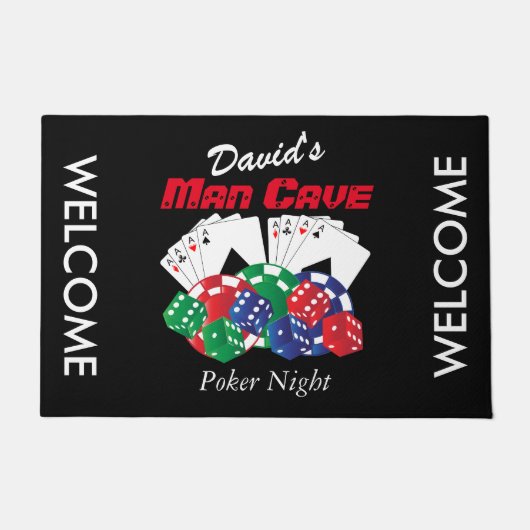 Poker Night in de Man Cave Deurmat (Voorkant)