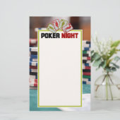 Poker Night met speelkaarten en pokerchips Briefpapier (Staand voorkant)