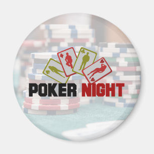 Poker Night met speelkaarten en pokerchips Magneet