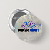 Poker Night met speelkaarten Ronde Button 5,7 Cm (Voorkant /achterkant)