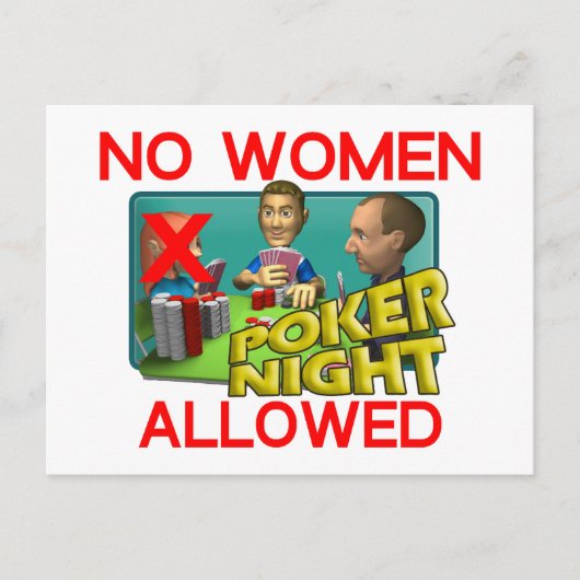 Poker No Women Briefkaart (Voorkant)