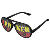 Poker noir foncé faux nuances lunettes de soleil (Angle)