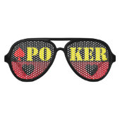 Poker noir foncé faux nuances lunettes de soleil (Devant)