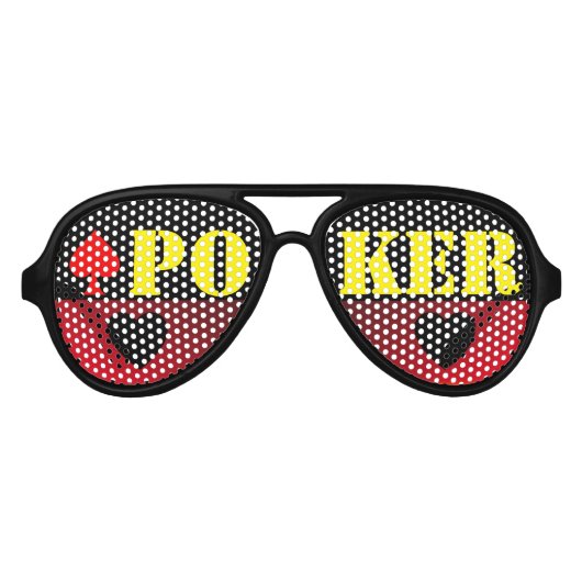 Poker noir foncé faux nuances lunettes de soleil (Devant)