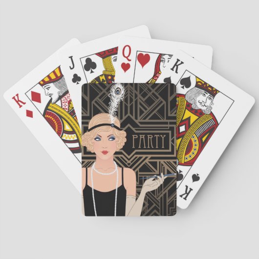 Poker Party Art Deco Pokerkaarten (Achterkant)