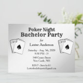 Poker Party Bachelor Party Invitation Kaart (Staand voorkant)