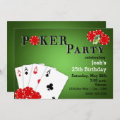 POKER PARTY Casino Jeu Anniversaire Invitations (Devant / Derrière)