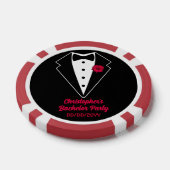 Poker Party en Smoking Poker Jetons avec Rose Roug (Simple)