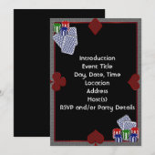 Poker Party Invitation Sjabloon Kaart (Voorkant / Achterkant)