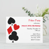 Poker Party Spelen Kaart Suites Uitnodigingen (Staand voorkant)