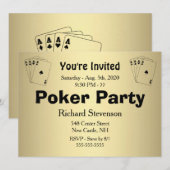 Poker Party-uitnodiging Kaart (Voorkant / Achterkant)