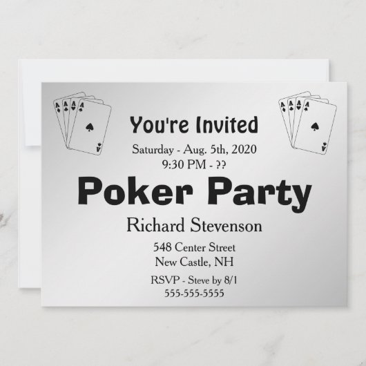 Poker Party-uitnodiging Kaart (Voorkant)