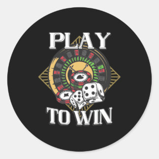 Poker Play to Win Ronde Sticker