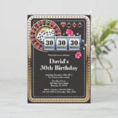 Poker Playcard Casino Gold invitation anniversaire (Debout devant)