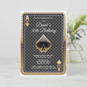 Poker Playcard Casino Invitation Anniversaire (Debout devant)