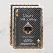 Poker Playcard Casino Invitation Anniversaire (Devant / Derrière)