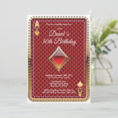 Poker Playcard Casino Invitation Anniversaire (Debout devant)