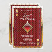 Poker Playcard Casino Invitation Anniversaire (Devant / Derrière)