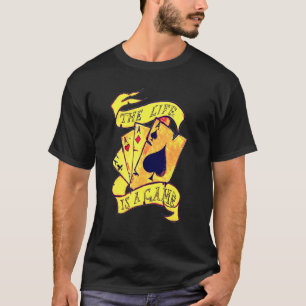 Poker Player 4 Aces Bluffing Kaart Game Casino Gam T-shirt