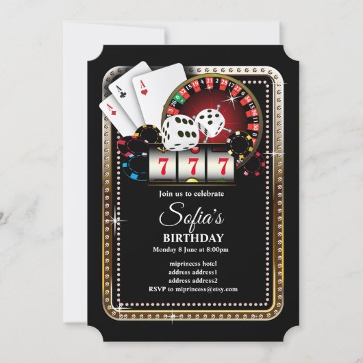 Poker Playing Card 7 7, invitation de la partie ca (Devant)