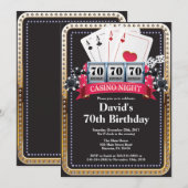 Poker Playing Card Casino Invitation Anniversaire (Devant / Derrière)