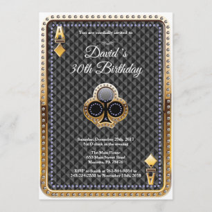Poker Playing Card Casino Invitation d'anniversair