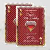 Poker Playing Card Casino Invitation d'anniversair (Devant / Derrière)