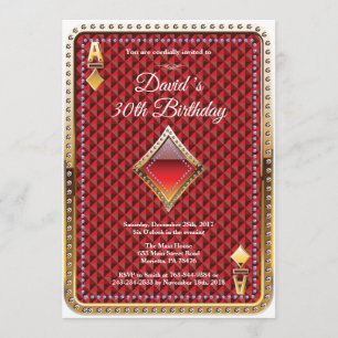 Poker Playing Card Casino Invitation d'anniversair