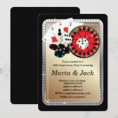 Poker Playing Card, invitation de la fête de casin (Devant / Derrière)