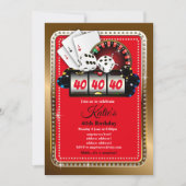 Poker Playing Card, invitation de la fête de casin (Devant)