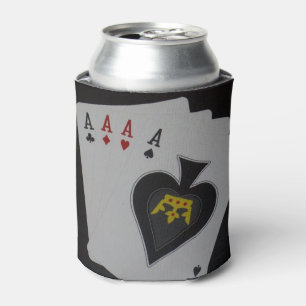 Poker, Quad Aces Stubby kan Holder. Blikjeskoeler
