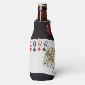 Poker, Quad Queens, Stubby Holder. Flesjeskoeler (Fles Voorkant)