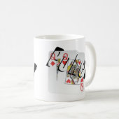 Poker Queens Dimensional Logo Mug café. (Devant droit)