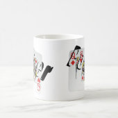 Poker Queens Dimensional Logo Mug café. (Centre)