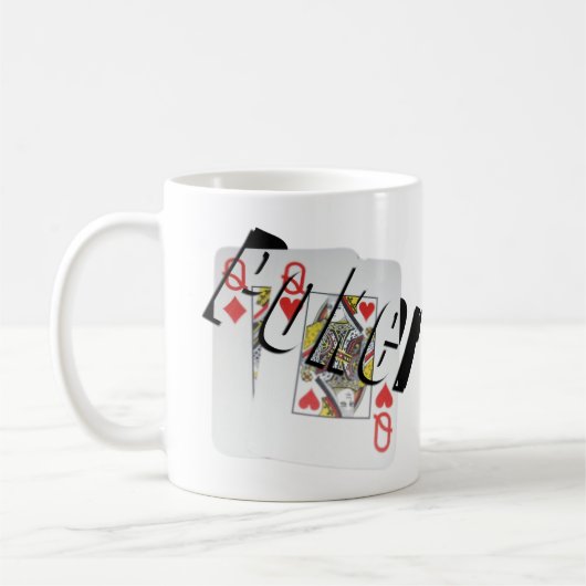 Poker Queens Dimensional Logo Mug café. (Gauche)