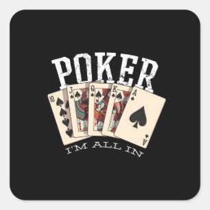 Poker Quote voor gambler Vierkante Sticker