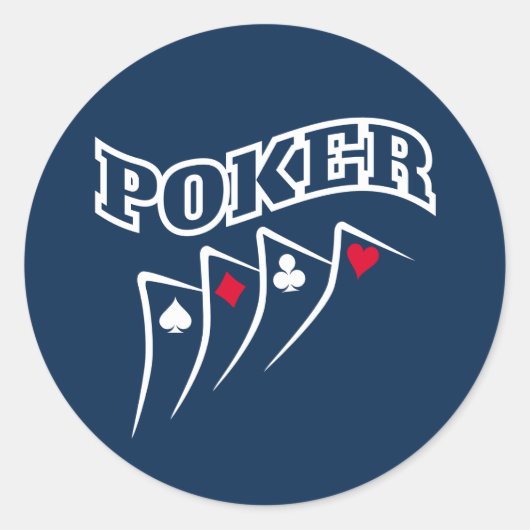 Poker Ronde Sticker (Voorkant)