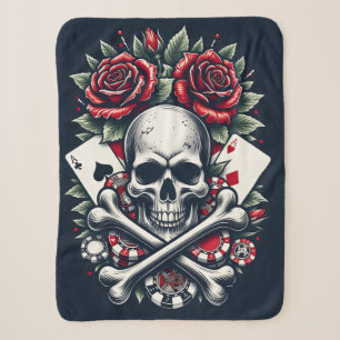 Poker Schedel Dekbed Sherpa Deken