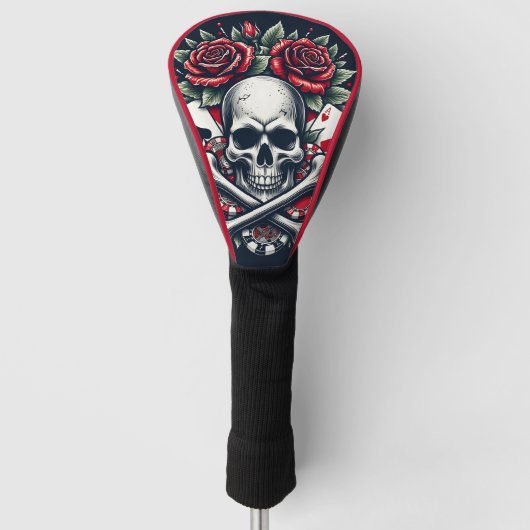 Poker Schedel Golfheadcover (Voorkant)